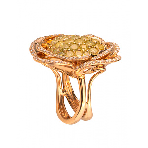 Золота каблучка з діамантами (01-200137413) фотографія