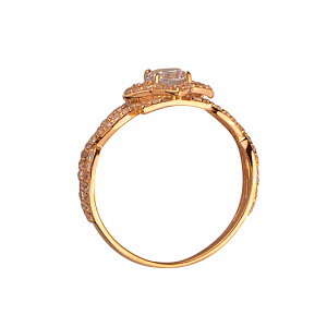 Золотое кольцо с цирконием куб. (01-200230613) фотография