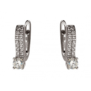 Золотые серьги с цирконием куб. (01-200291213) фотография