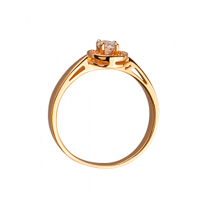 Золота каблучка з цирконієм куб. (01-200323813) фотографія