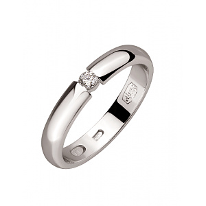 Платинова обручка з діамантом (01-200395313) фотографія