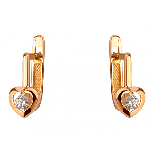 Золотые серьги с цирконием куб. (01-200449113) фотография