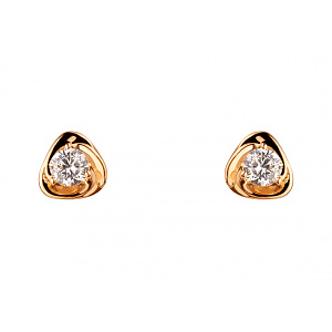 Золотые серьги с цирконием куб. (01-200466013) фотография