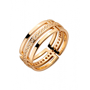 Золотое кольцо с цирконием куб. (01-200526613) фотография