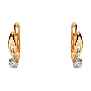 Золотые серьги с цирконием куб. (01-200581613) фотография