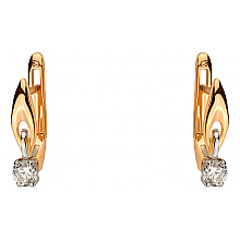 Золотые серьги с цирконием куб. (01-200581613)