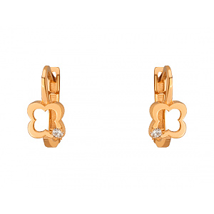 Золотые серьги с цирконием куб. (01-200581713) фотография