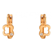 Золотые серьги с цирконием куб. (01-200581713)