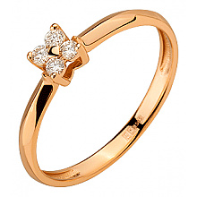 Золота каблучка з діамантами (01-200590113)