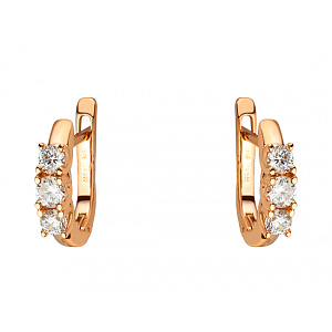 Золотые серьги с цирконием куб. (01-200616913) фотография