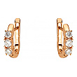 Золотые серьги с цирконием куб. 01-200616913 фотография 1