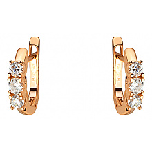 Золоті сережки з цирконієм куб. (01-200616913)