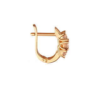 Золотые серьги с цирконием куб. (01-200616913) фотография