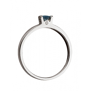 Золота каблучка з діамантами  та  корундом (01-200633413) фотографія