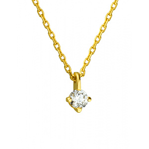 Золотое колье с бриллиантом (01-200761613) фотография