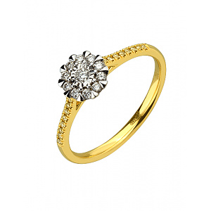 Золотое кольцо с бриллиантами (01-200819313) фотография