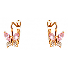 Золоті сережки з фіанітом (цирконієм куб.) (01-200851713)