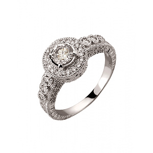 Золота каблучка з діамантами (01-200867813) фотографія