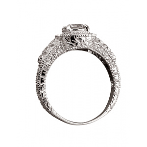 Золота каблучка з діамантами (01-200867813) фотографія