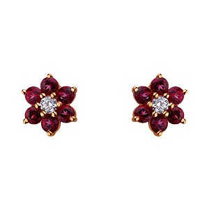 Золотые серьги с топазом  и  фианитом (1с-132) фотография