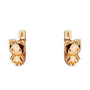 Золоті сережки з цирконіями (1б_с-264) фотографія