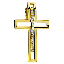 Золотий хрестик з цирконієм куб. (01-17676114)