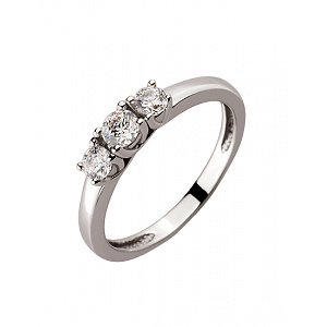 Золотое кольцо с цирконием куб. (01-18228314) фотография