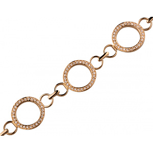 Золотой браслет с цирконием куб. (01-18972714) фотография