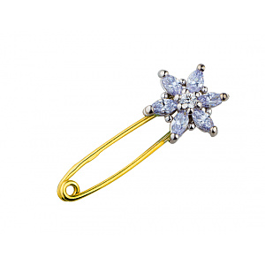 Золотая булавка с цирконием куб. (01-19109414) фотография