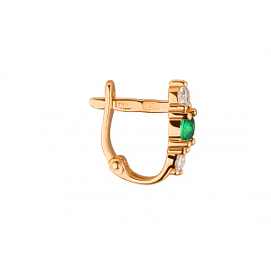 Золотые серьги с цирконием куб. (01-19334014) фотография