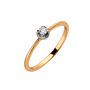 Золотое кольцо с бриллиантом (01-200175314) фотография