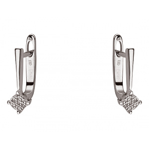 Золотые серьги с цирконием куб. (01-200202514) фотография