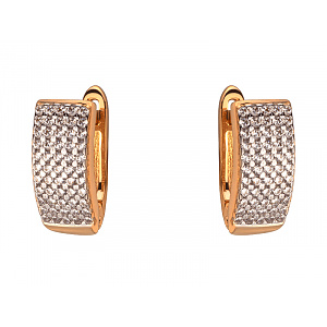 Золотые серьги с цирконием куб. (01-200250914) фотография