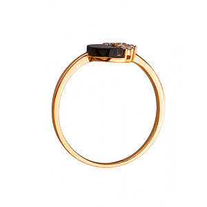 Золотое кольцо с цирконием куб. (01-200331614) фотография