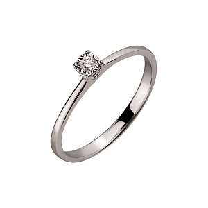 Золота каблучка з діамантом (01-200343514) фотографія