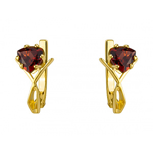 Золоті сережки з гранатами (01-200422714) фотографія
