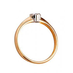 Золота каблучка з діамантами (01-200447814) фотографія