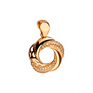 Золотий кулон з цирконієм куб. (01-200453014) фотографія