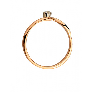 Золотое кольцо с бриллиантом (01-200526514) фотография