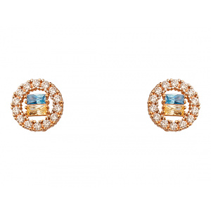 Золотые серьги с цирконием куб. (01-200535114) фотография