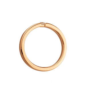 Золота обручка з діамантом (01-200539514) фотографія