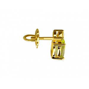 Золоті сережки з діамантами  та  хризолітами (01-200566914) фотографія