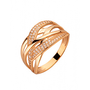 Золота каблучка з цирконієм куб. (01-200616914) фотографія