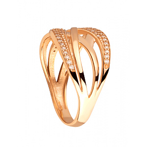 Золота каблучка з цирконієм куб. (01-200616914) фотографія