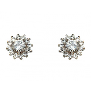 Золоті сережки з фіанітом (цирконієм куб.) (01-200633414) фотографія