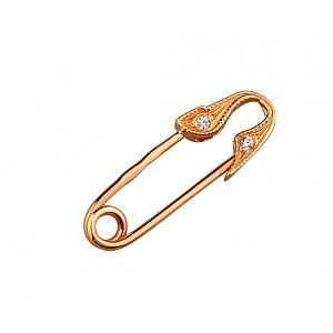 Золота шпилька з фіанітом (цирконієм куб.) (01-200755414) фотографія