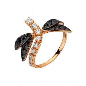 Золота каблучка з фіанітом (цирконієм куб.) (01-200769714) фотографія