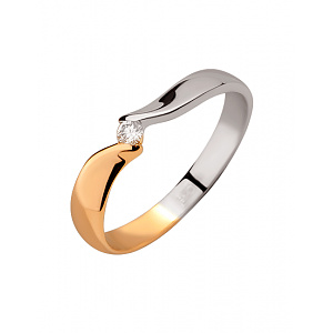 Золотое кольцо с бриллиантом (01-200781114) фотография