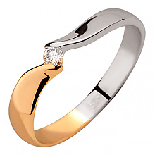 Золотое кольцо с бриллиантом (01-200781114)