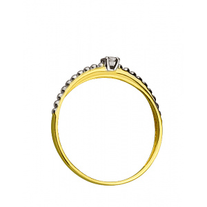 Золота каблучка з діамантом (01-200785614) фотографія